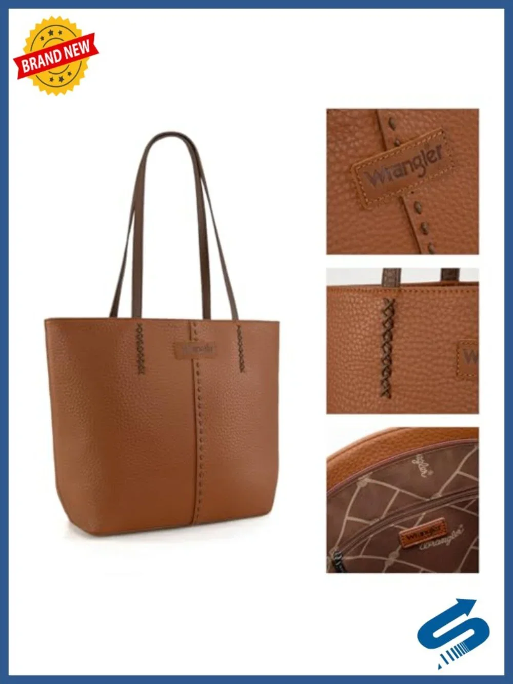 Faux Leather Tote Bag Satchel Shoulder Hobo with Pockets